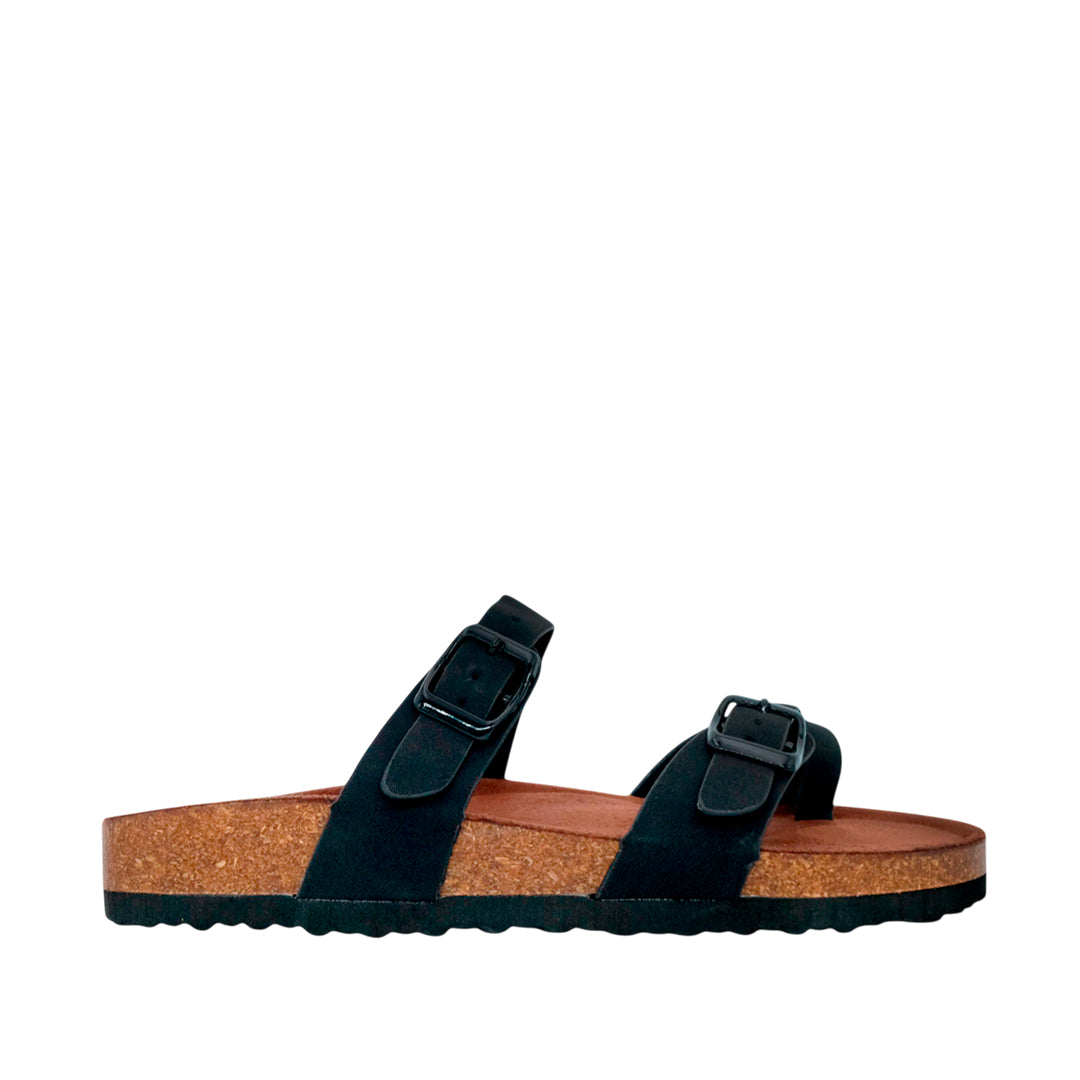 Sandalias flats Arizona para mujer color negro