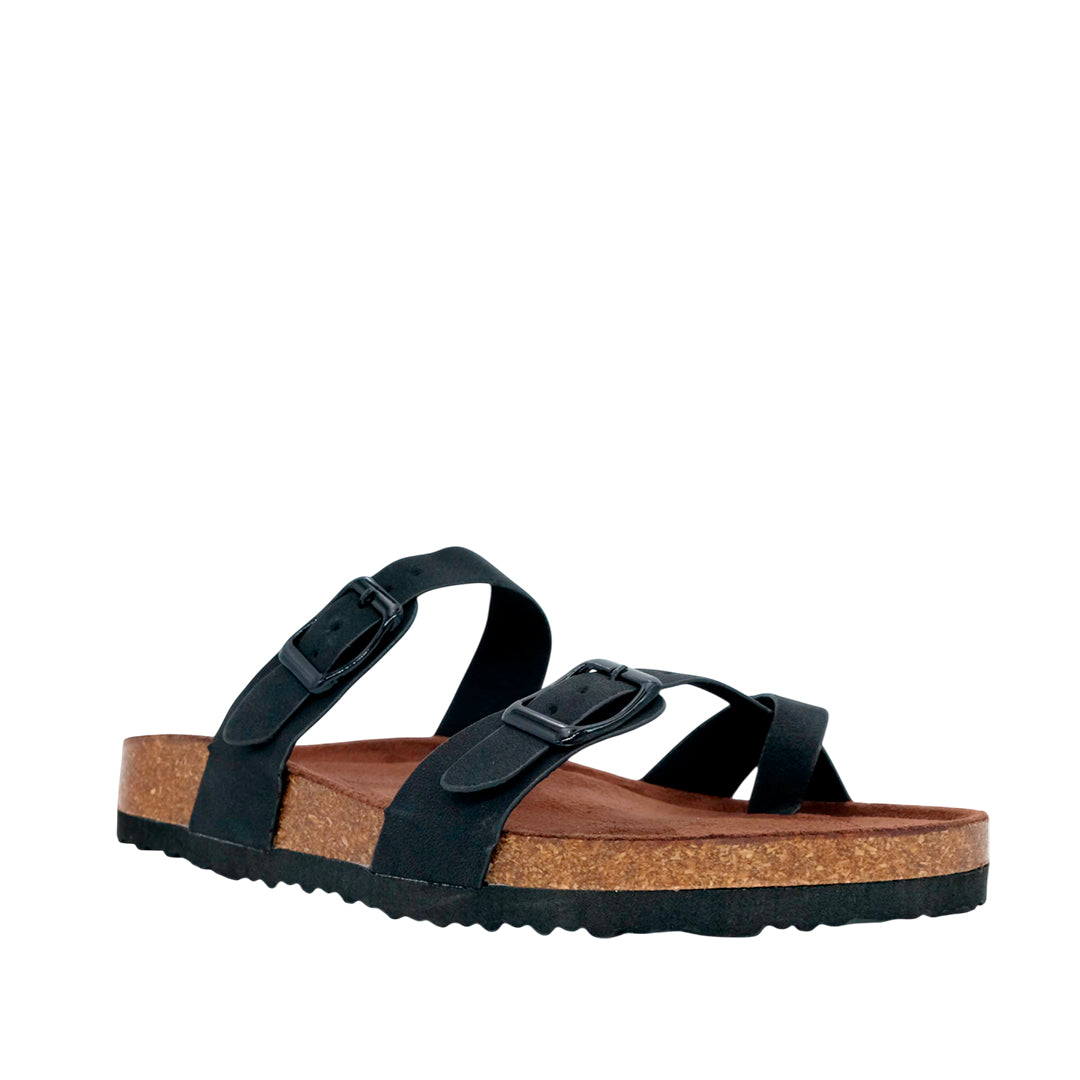 Sandalias flats Arizona para mujer color negro