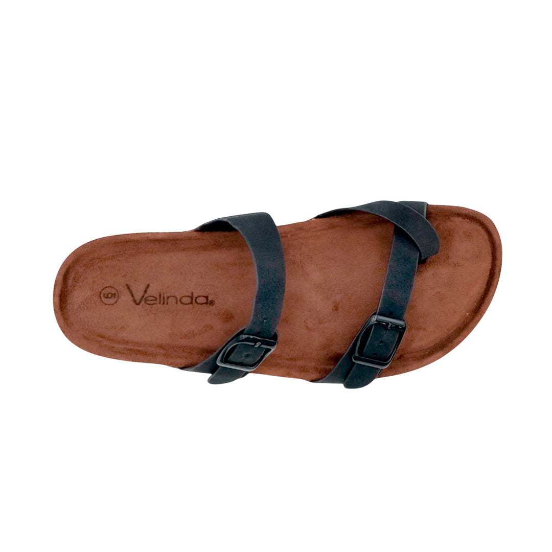 Sandalias flats Arizona para mujer color negro