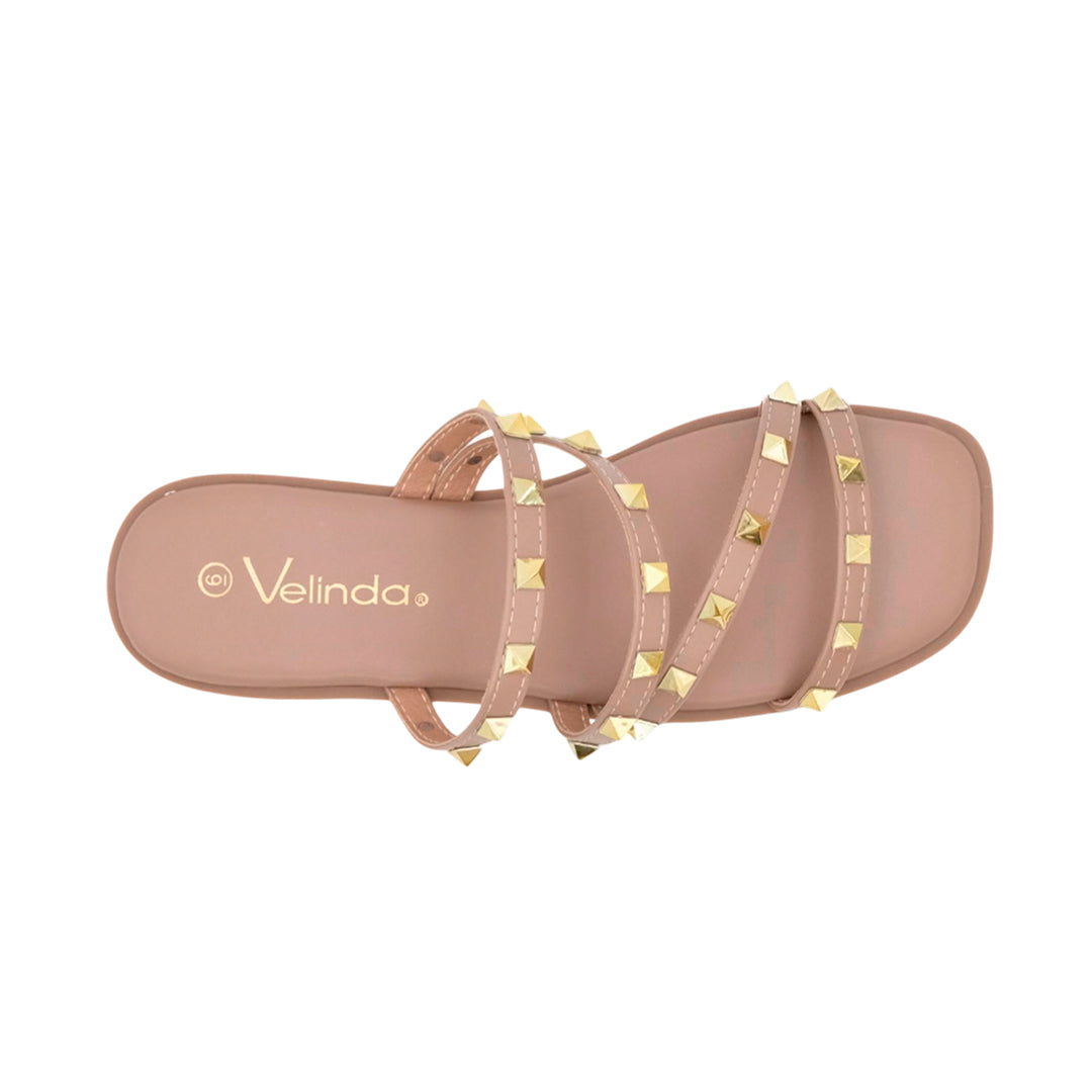 Sandalias flats Bianca para mujer color nude