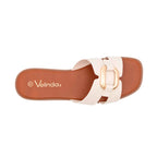 Sandalias flats Mia para mujer color hueso