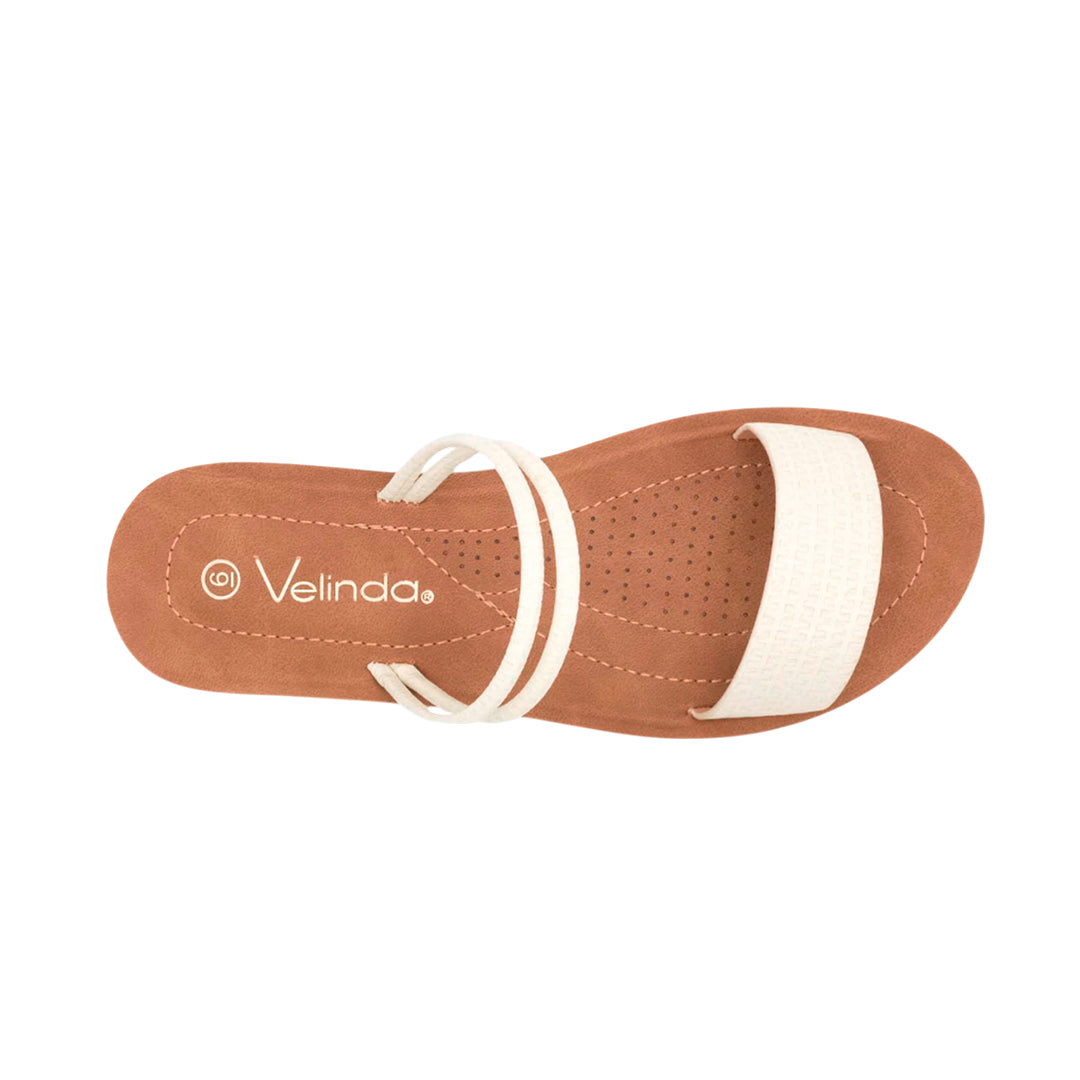 Sandalias flats Victoria para mujer color hueso