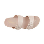 Sandalias flats Dakota para mujer color hueso