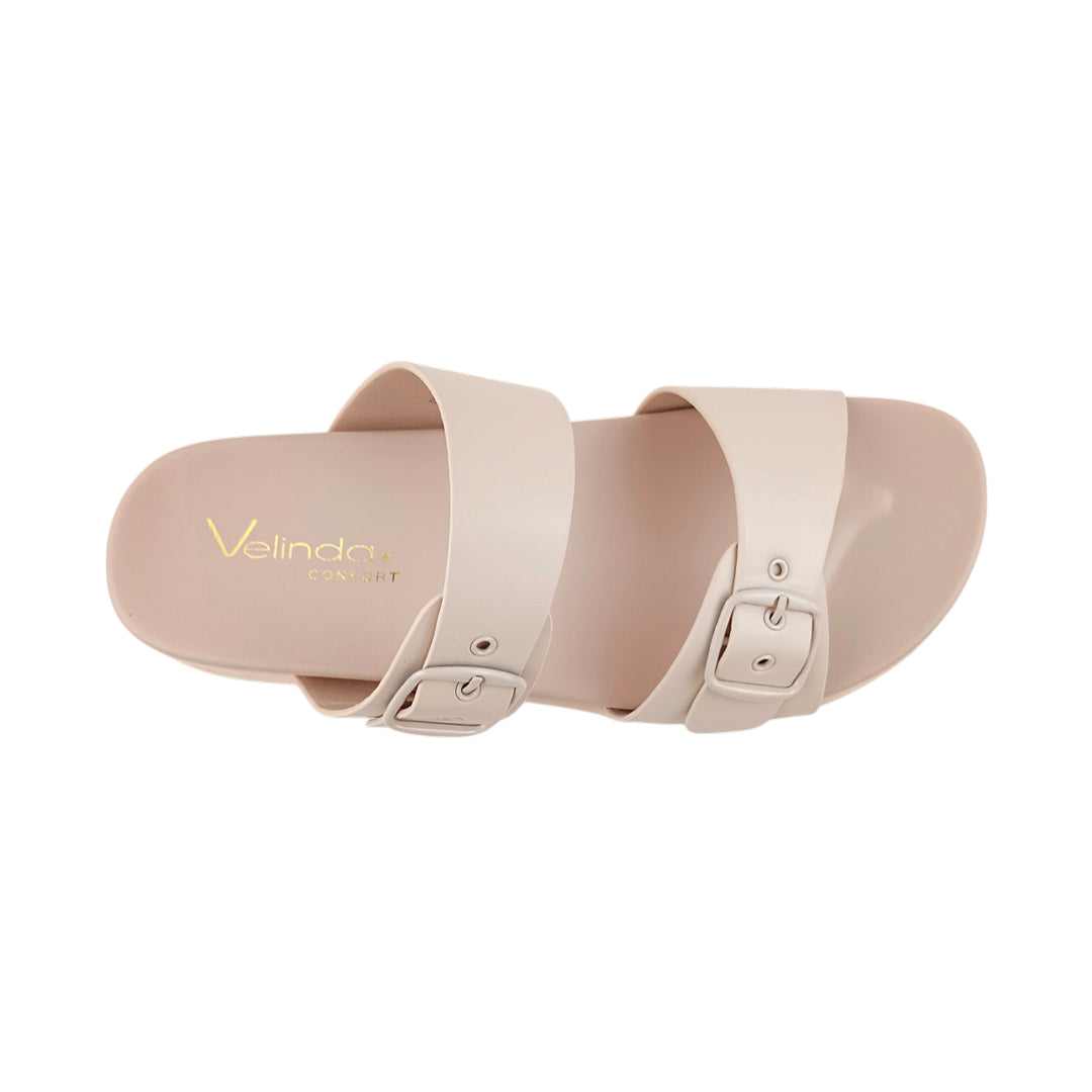 Sandalias flats Dakota para mujer color hueso