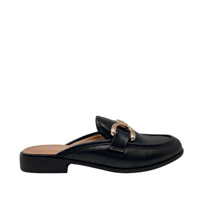 Mules loafers Kamila para mujer color negro