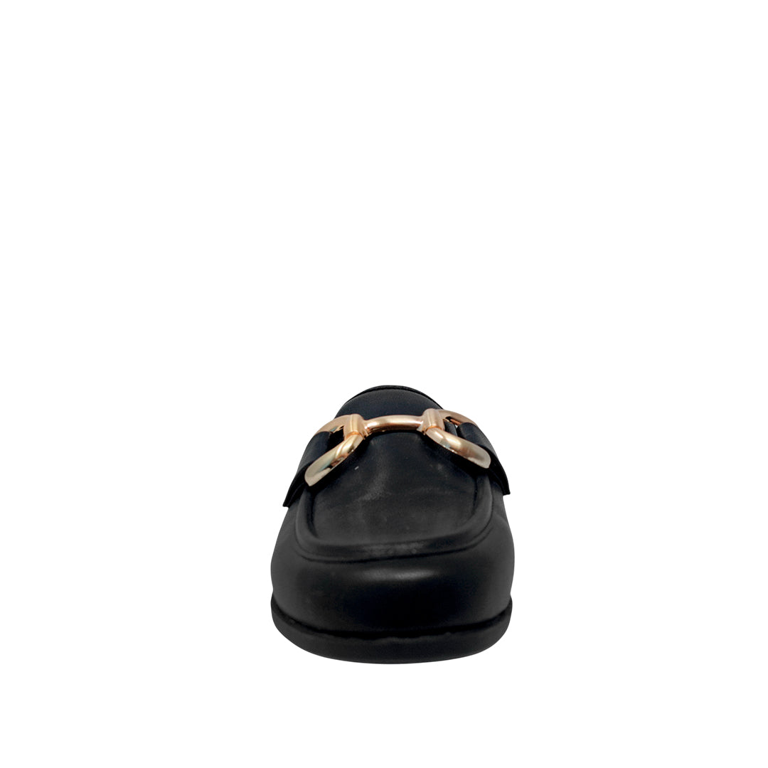 Mules loafers Kamila para mujer color negro