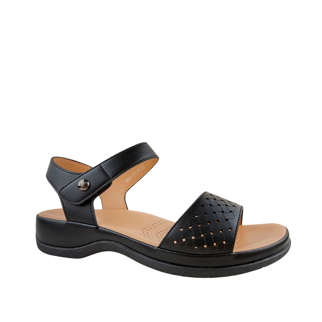 Sandalias flats Lana para mujer color negro