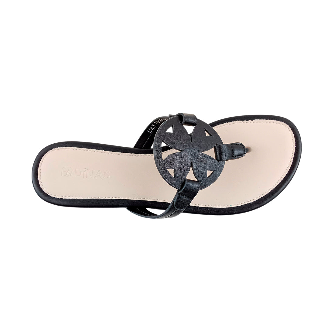 Sandalias flats Loly para mujer color negro