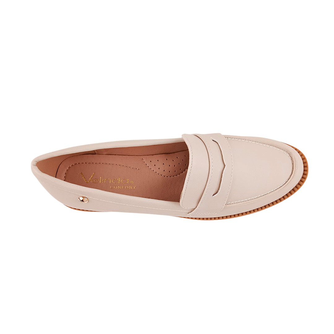 Mocasines Milena para mujer color hueso