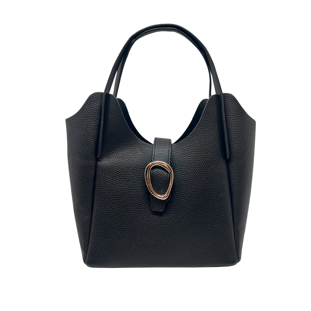 Cartera satchel Pame para mujer color negro