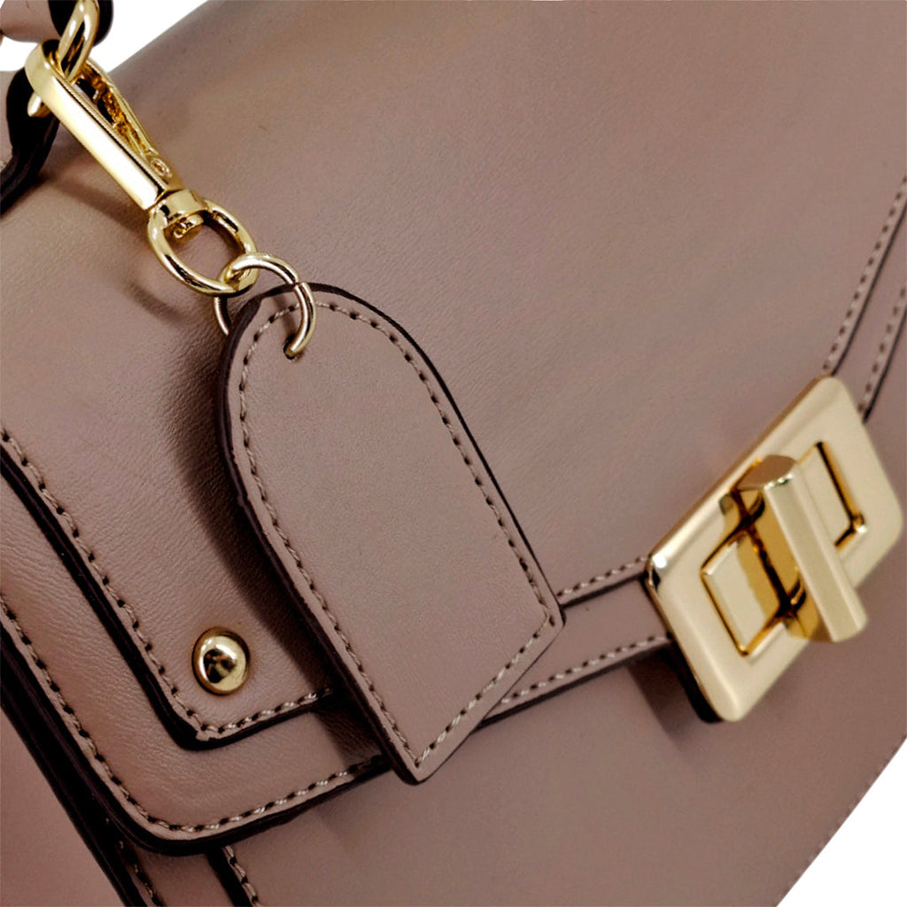 Cartera satchel Tracy para mujer color taupe