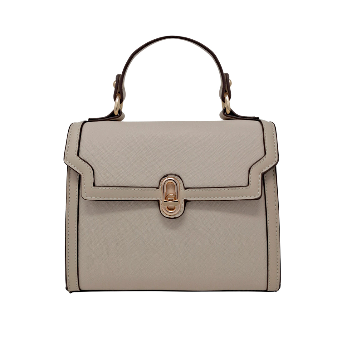 Cartera satchel Lolo para mujer color beige
