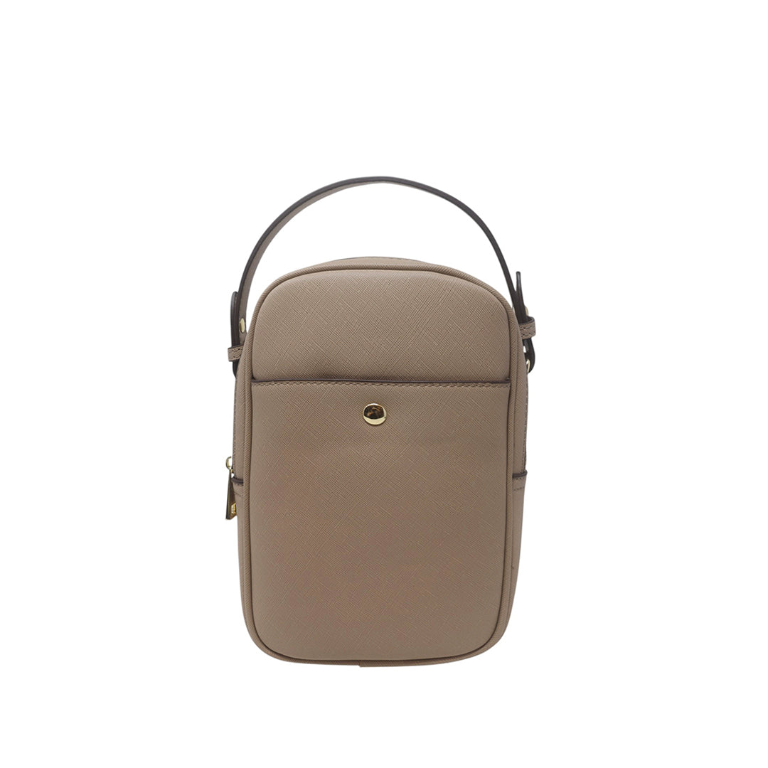 Cartera crossbody Cherry para mujer color taupe