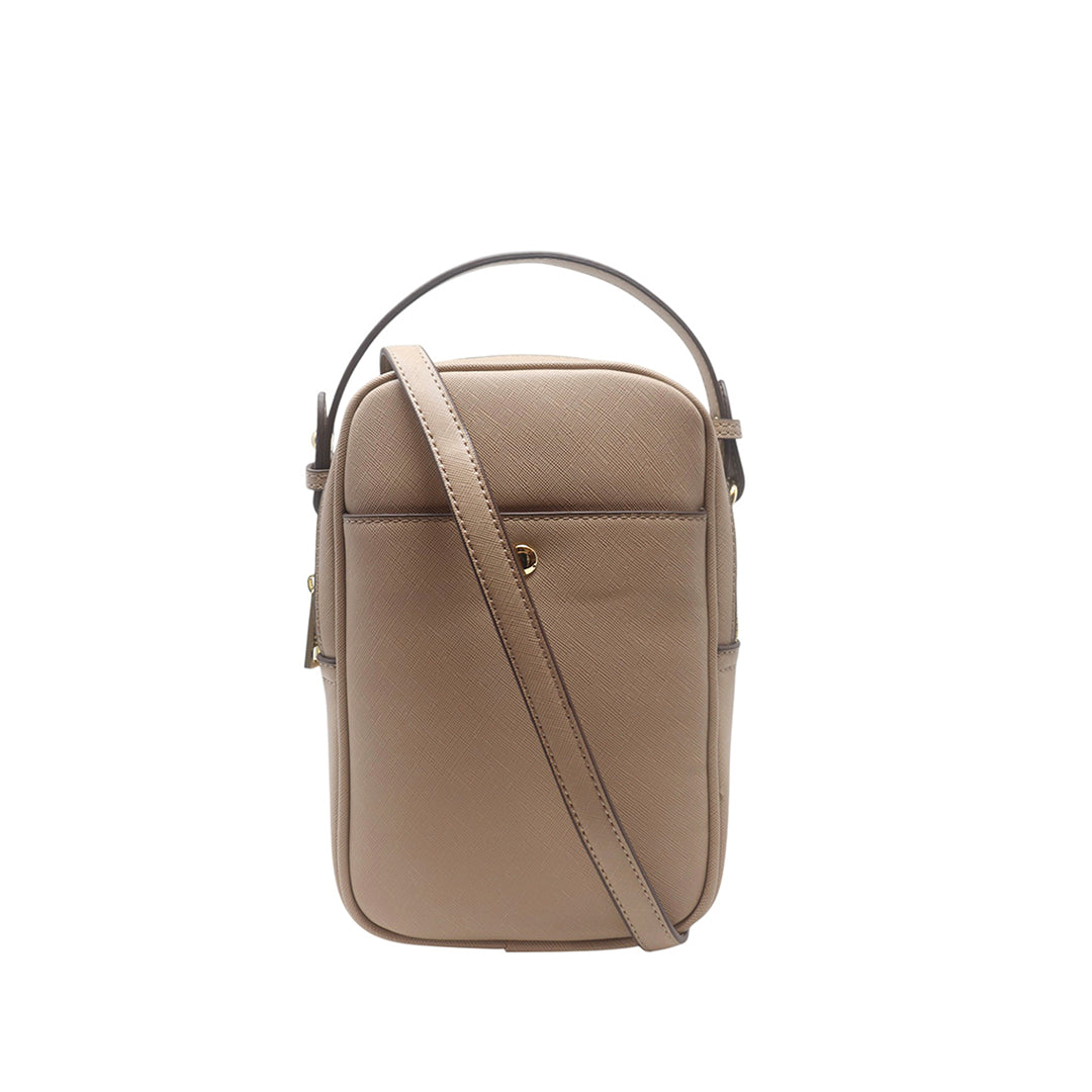 Cartera crossbody Cherry para mujer color taupe