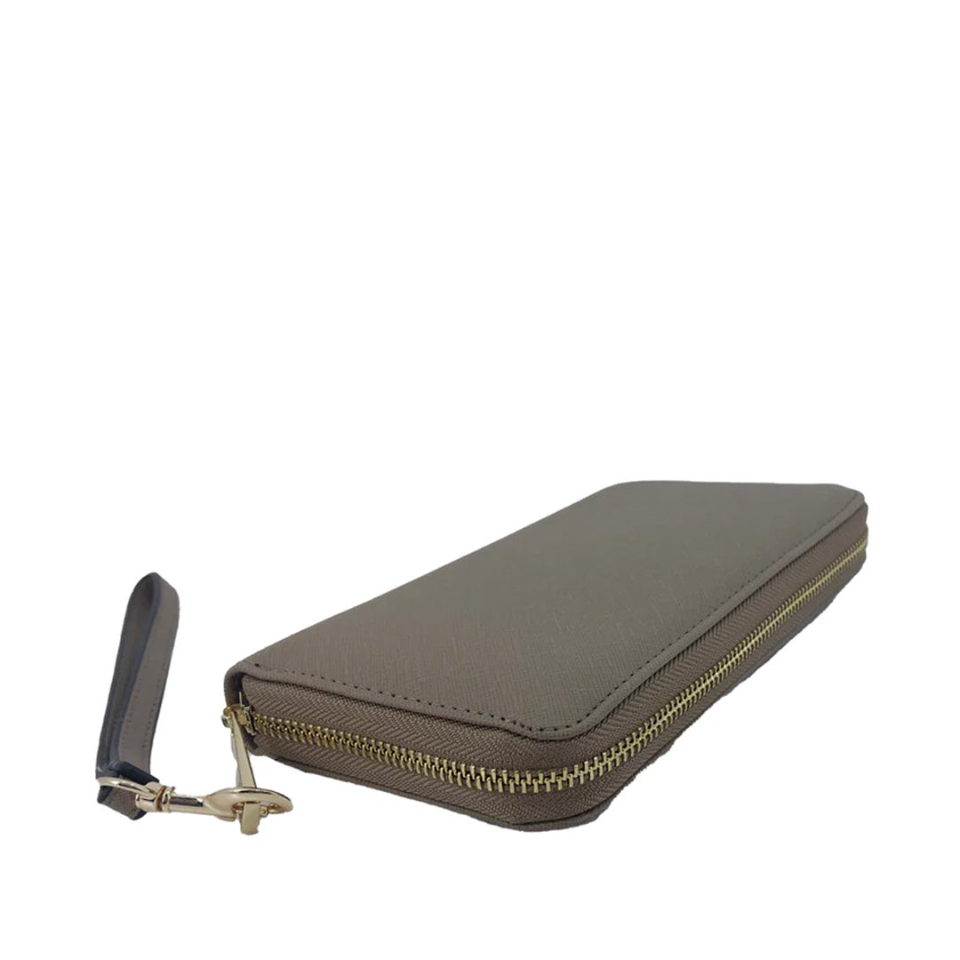 Billetera Alexa para mujer color taupe