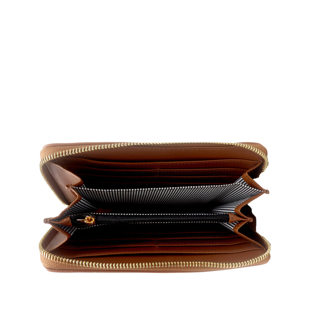 Billetera Alexa para mujer color tan