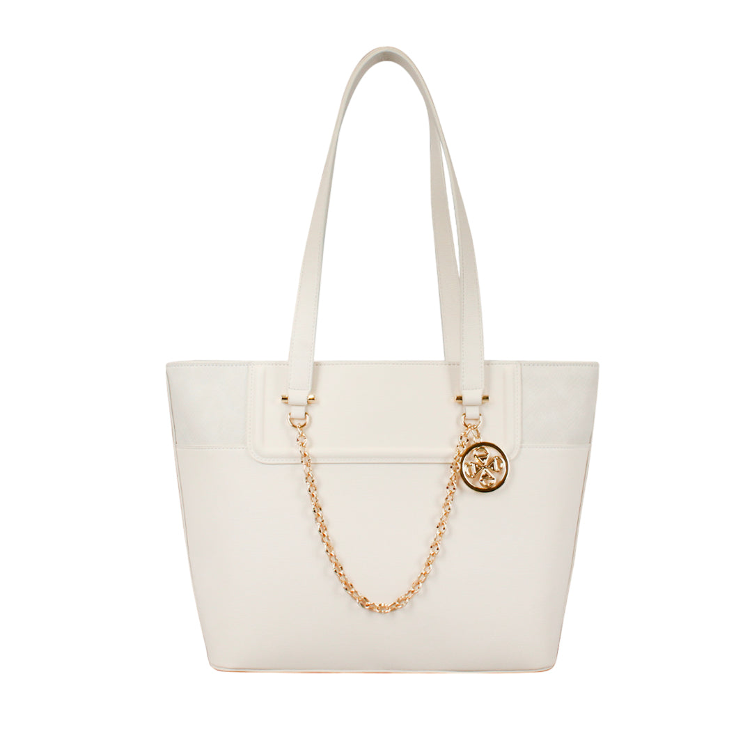 Cartera tote Bobbie para mujer color blanco