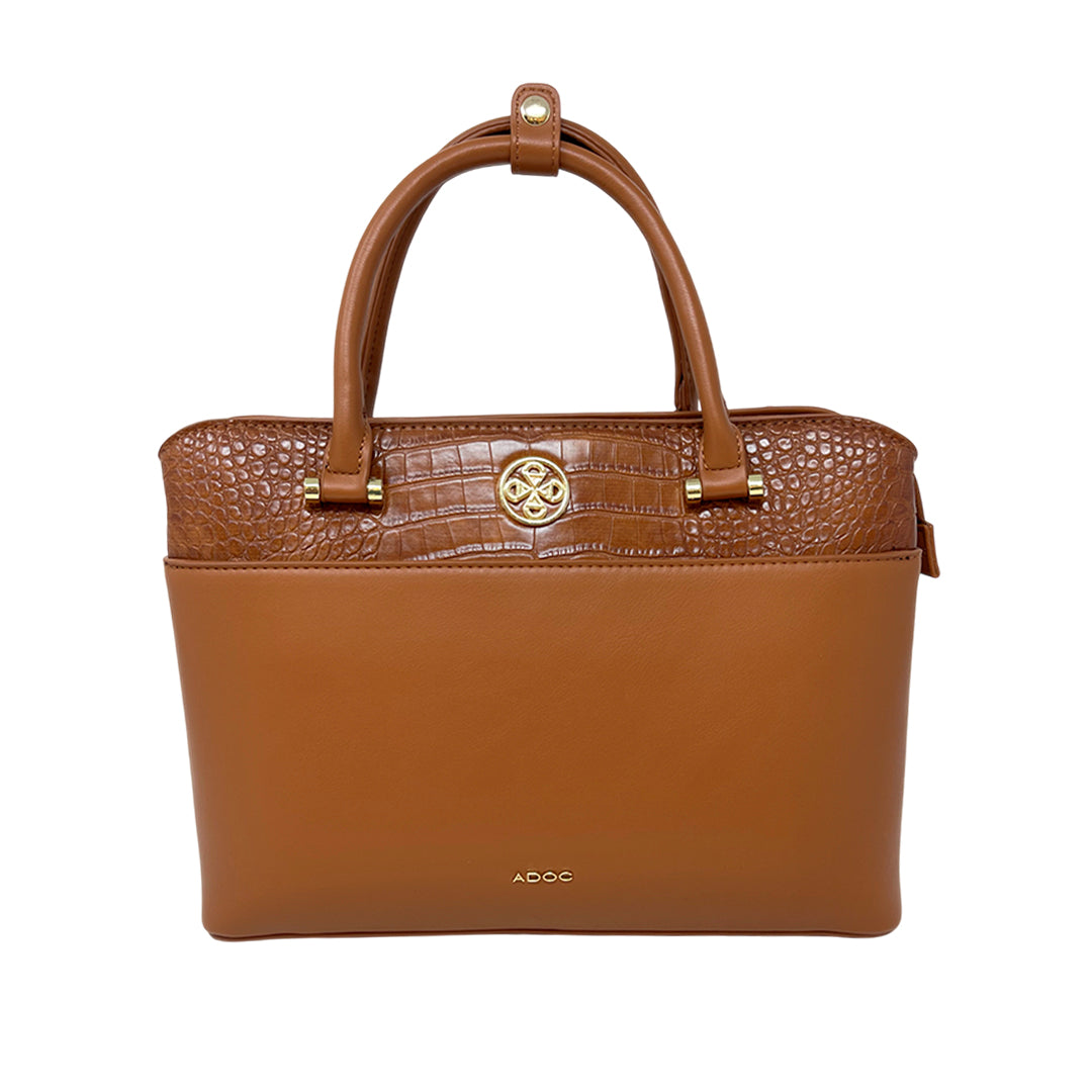Cartera satchel Cameron para mujer color tan