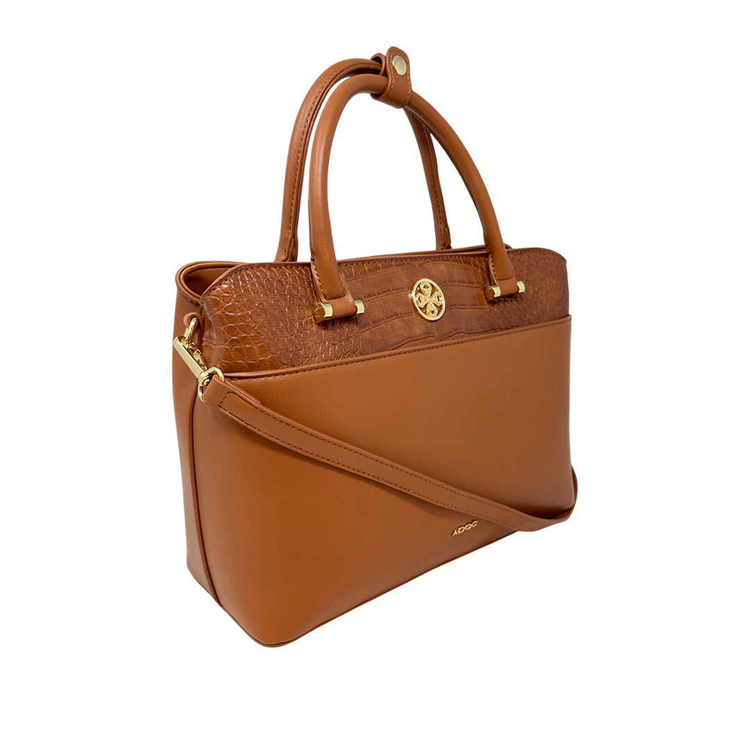Cartera satchel Cameron para mujer color tan