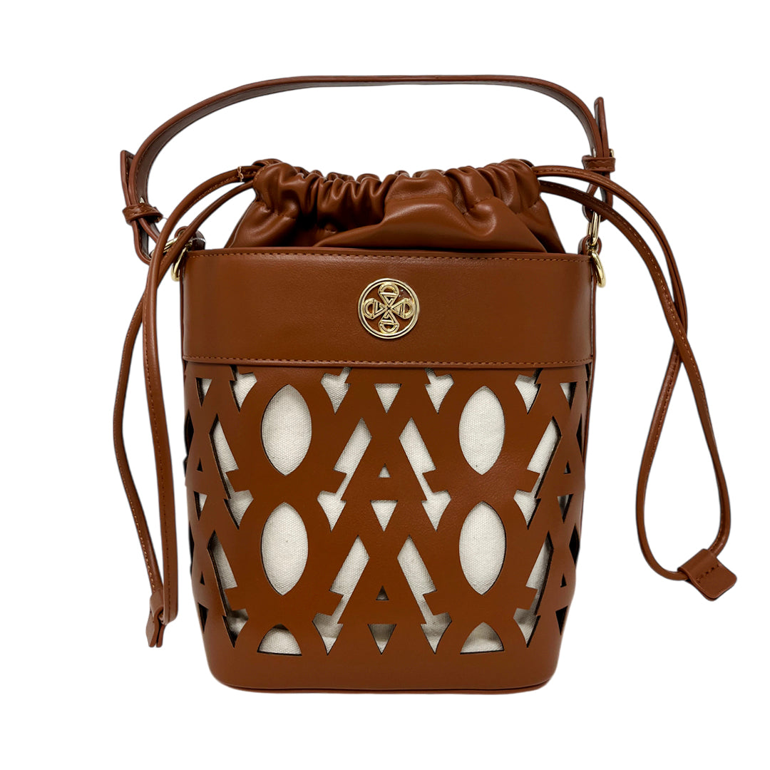 Cartera satchel Farah para mujer color tan