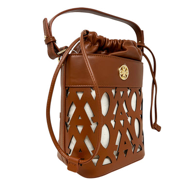 Cartera satchel Farah para mujer color tan