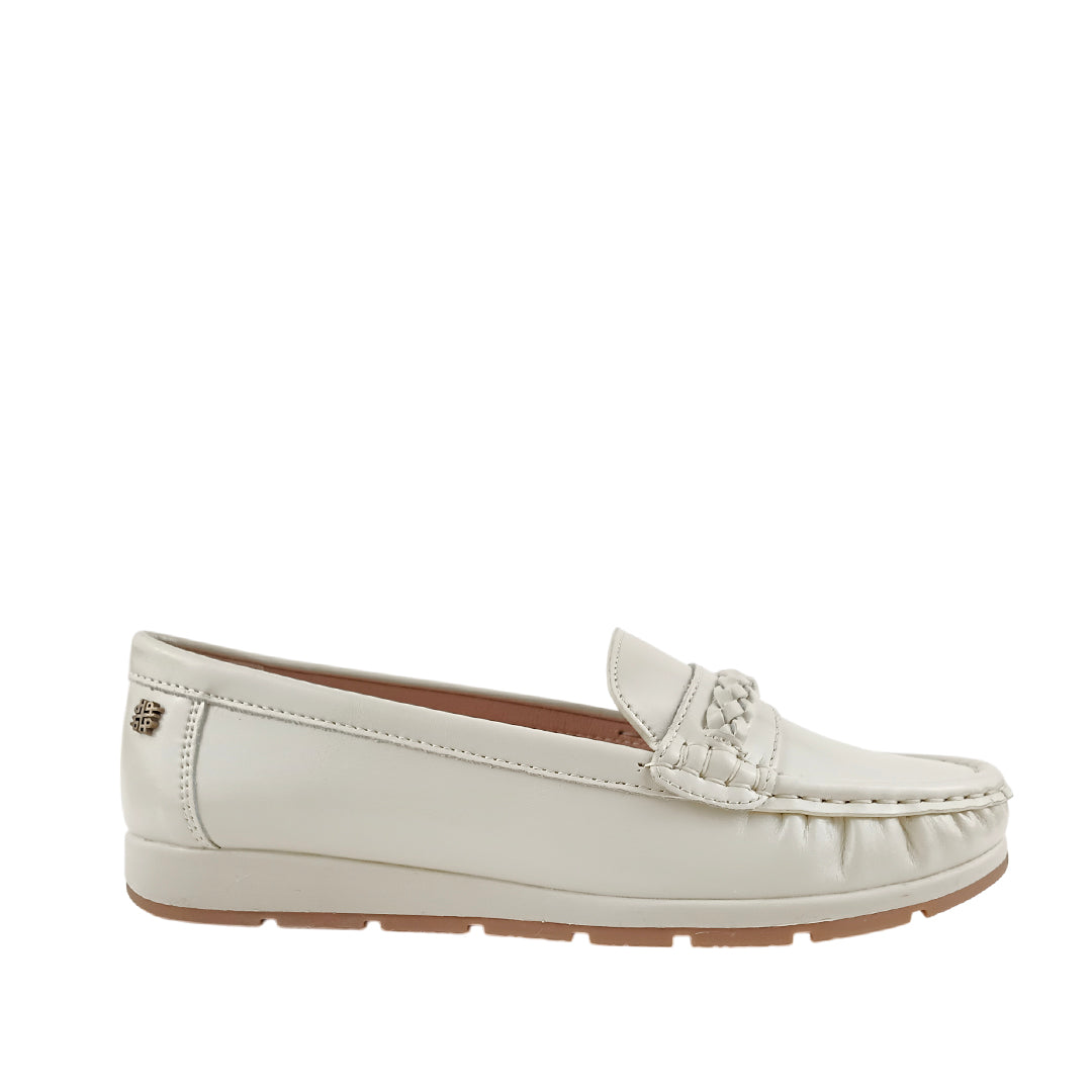 Mocasines Arlina para mujer color hueso