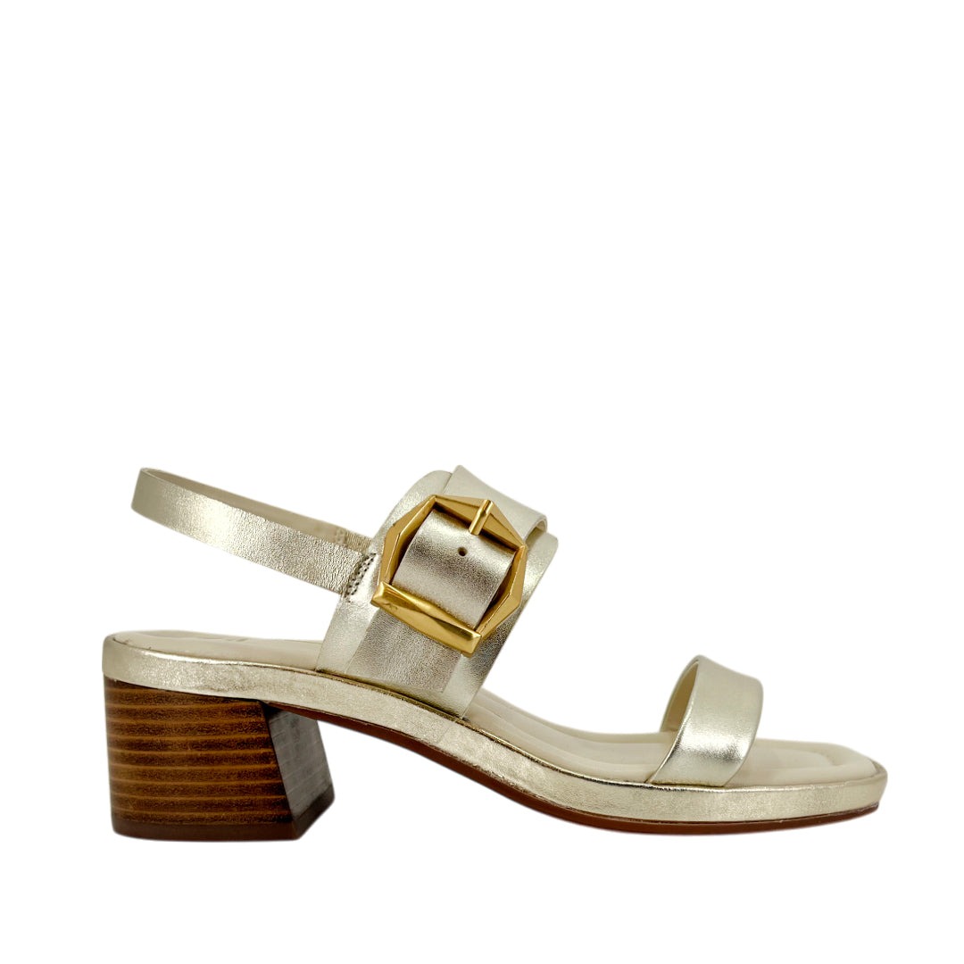 Sandalias de tacón Camelia para mujer color dorado