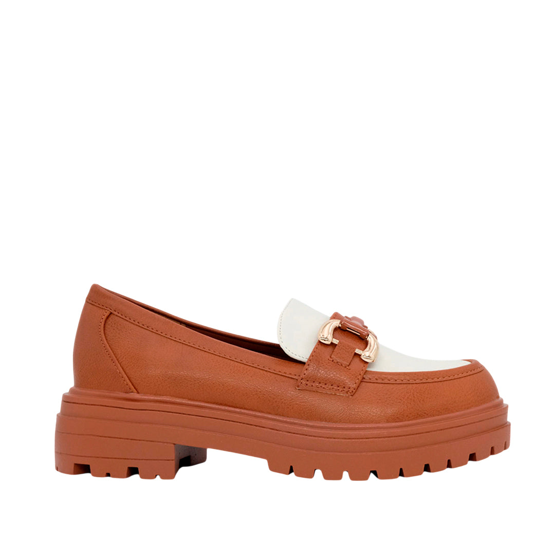 Mocasines Blanca para mujer color tan