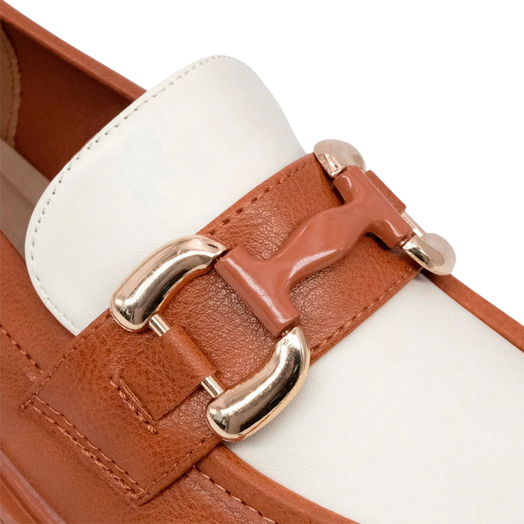 Mocasines Blanca para mujer color tan