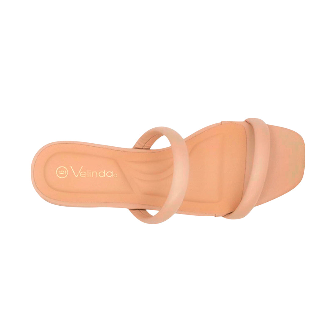 Sandalias de tacón Brie para mujer color nude