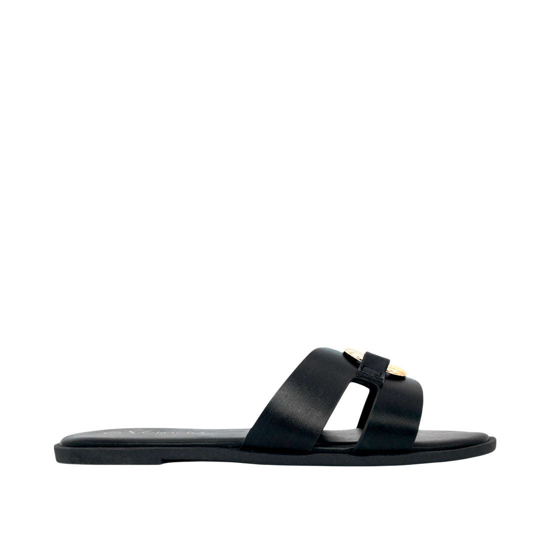 Sandalias flats Mia para mujer color negro