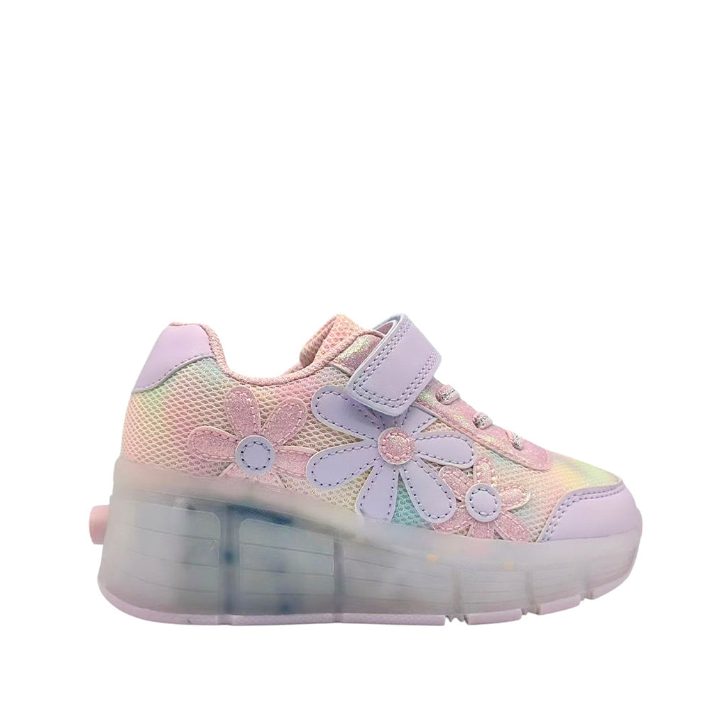 Sneakers con rodos Ari para niña color rosado