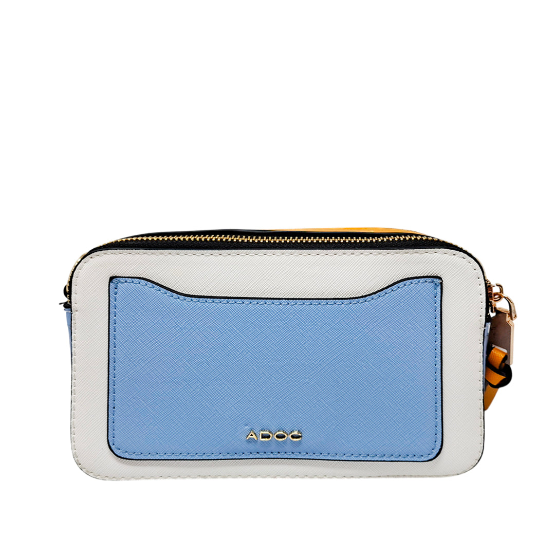 Cartera crossbody Libby para mujer color blanco y celeste