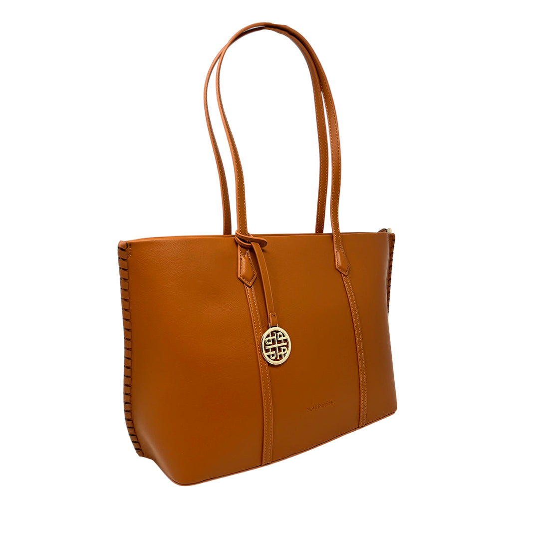 Cartera satchel Odelo para mujer color tan