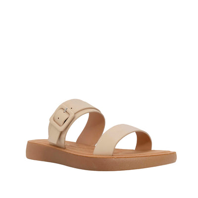 Sandalias flats Pamela hueso para mujer