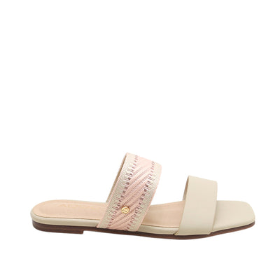 Sandalias flats Edianna para mujer color arena