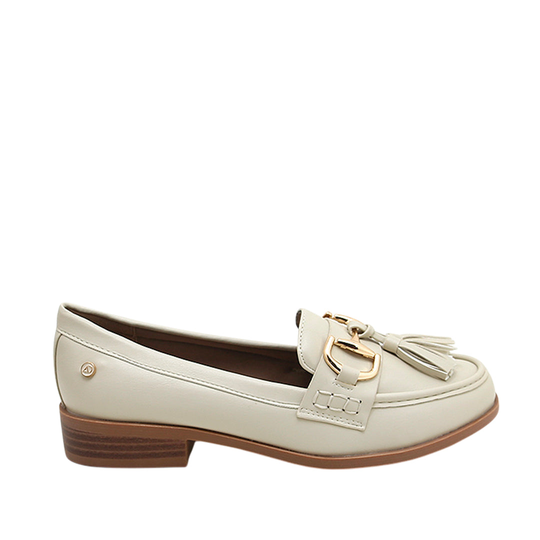 Mocasines Francesca para mujer color hueso