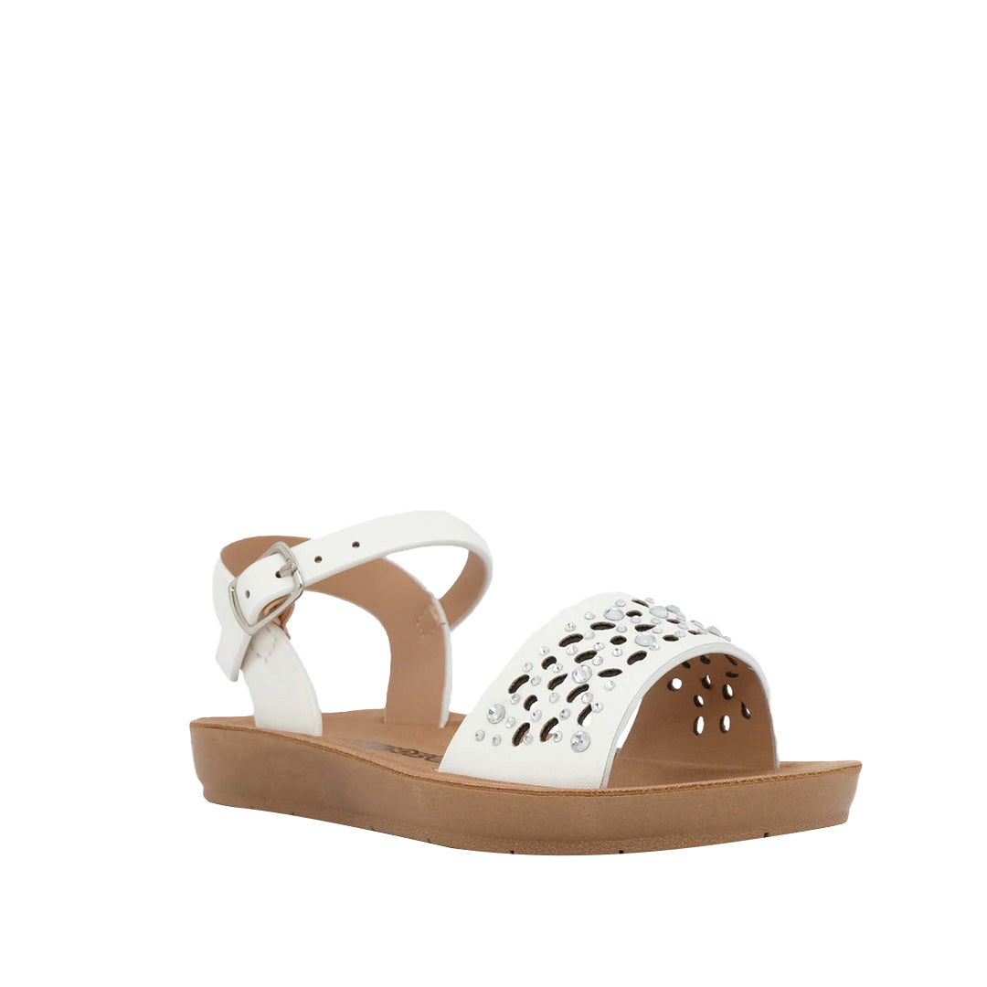 Sandalias flats Sarita para niña color blanco