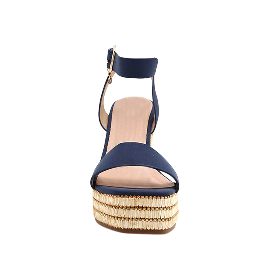 Sandalias de cuña Ferrara para mujer color marino