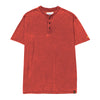 Camisa Polo Burnout Henley para hombre color rojo