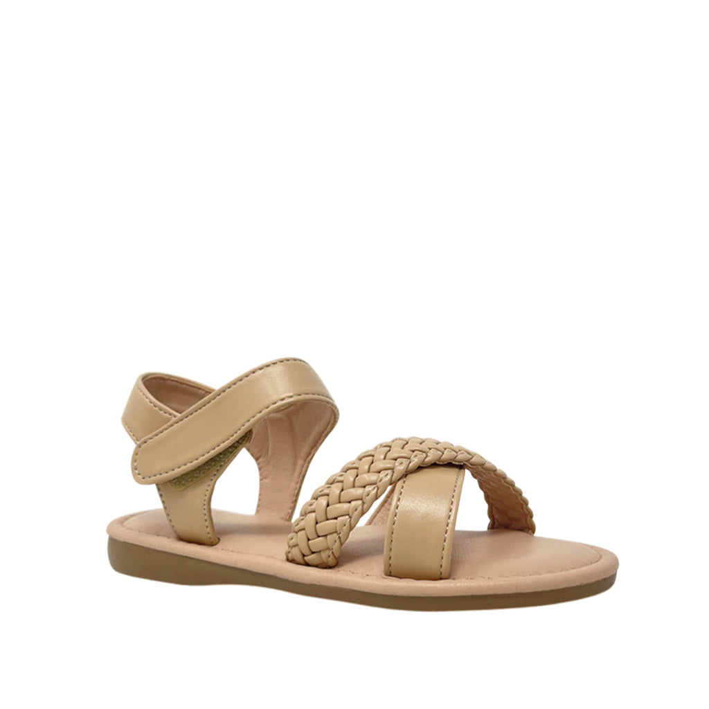 Sandalias flats Antho para niña color tan