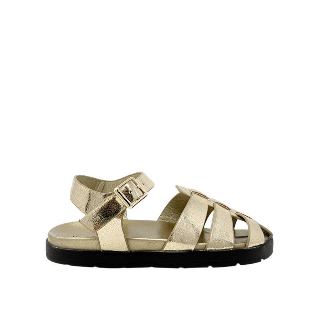 Sandalias flats Alinna para niña color dorado