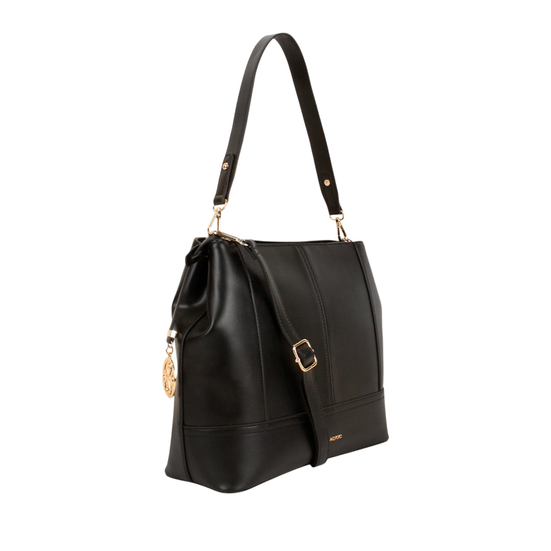 Cartera satchel Alma para mujer color negro