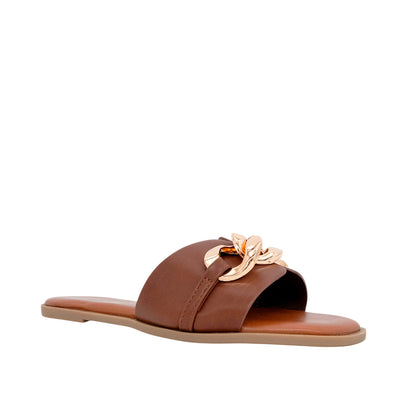 Sandalias flats Mariam para mujer color café