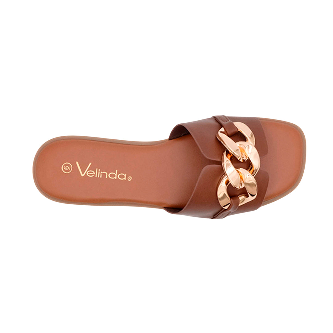 Sandalias flats Mariam para mujer color café