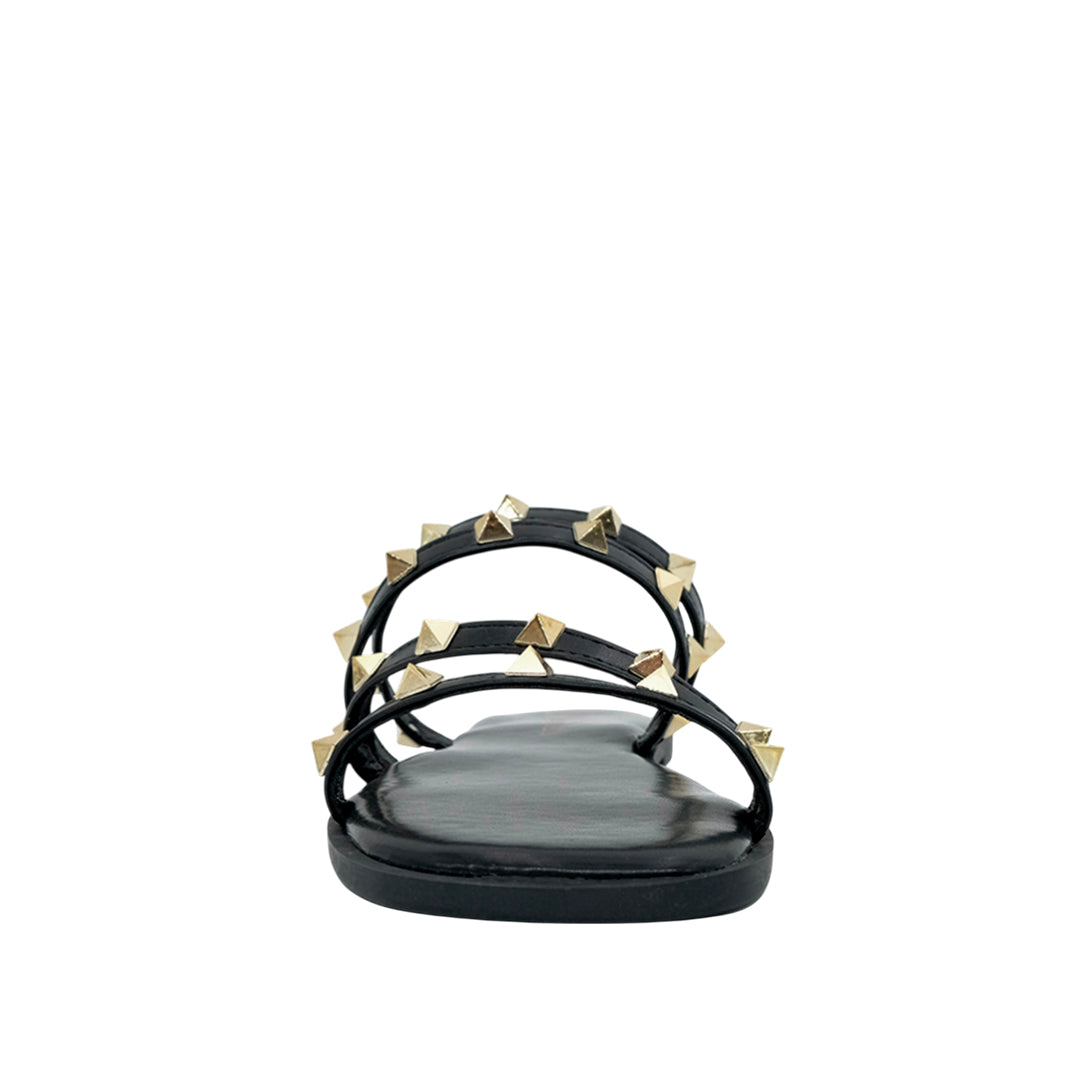 Sandalias flats Bianca para mujer color negro