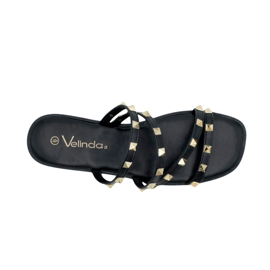 Sandalias flats Bianca para mujer color negro