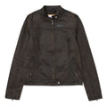 Jacket Waxed Moto para mujer color café