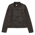 Jacket Waxed Moto para mujer color café