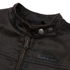 Jacket Waxed Moto para mujer color café